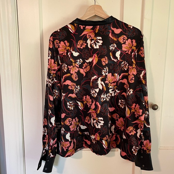 Marc New York floral top with faux leather trim - Picture 4 of 8